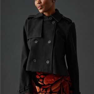 dRA black cropped trench jacket